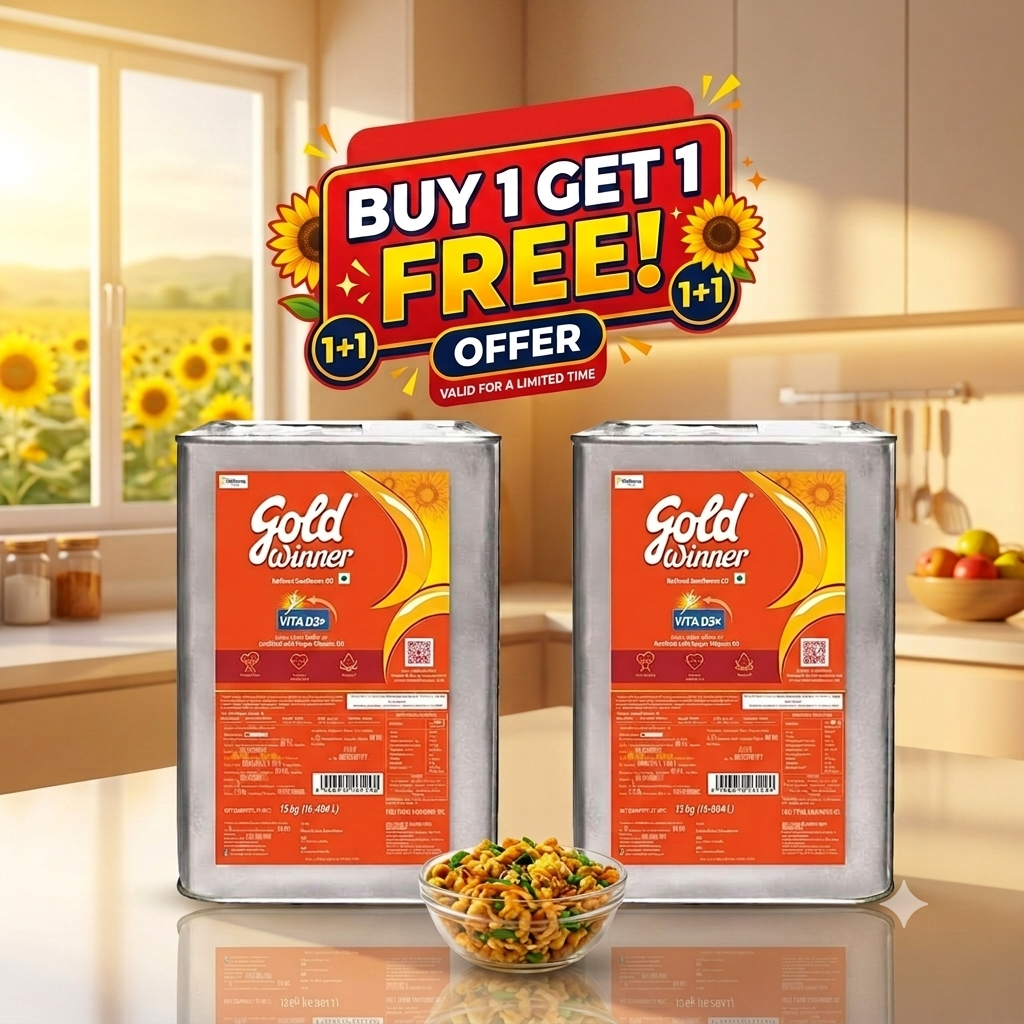 Gold Winner Refined Sunflower Oil 15 Litre Buy 1 Get 1 Free Total 30 Litre Limited Stock 2 Teen